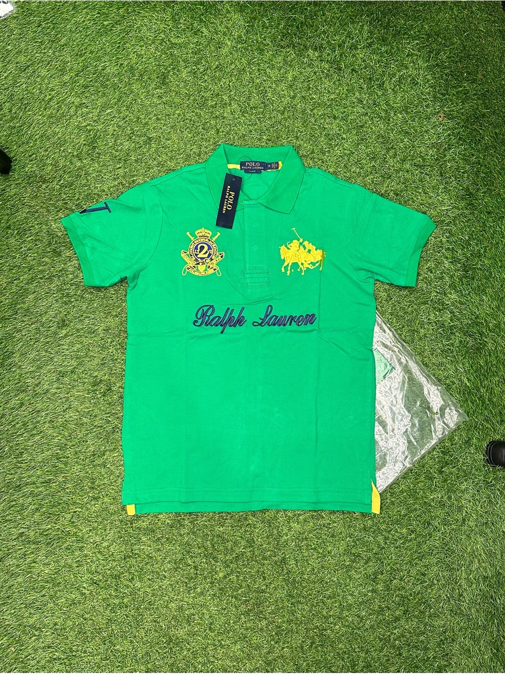 Ralph Lauren Bright Green Polo with Yellow Embroidery